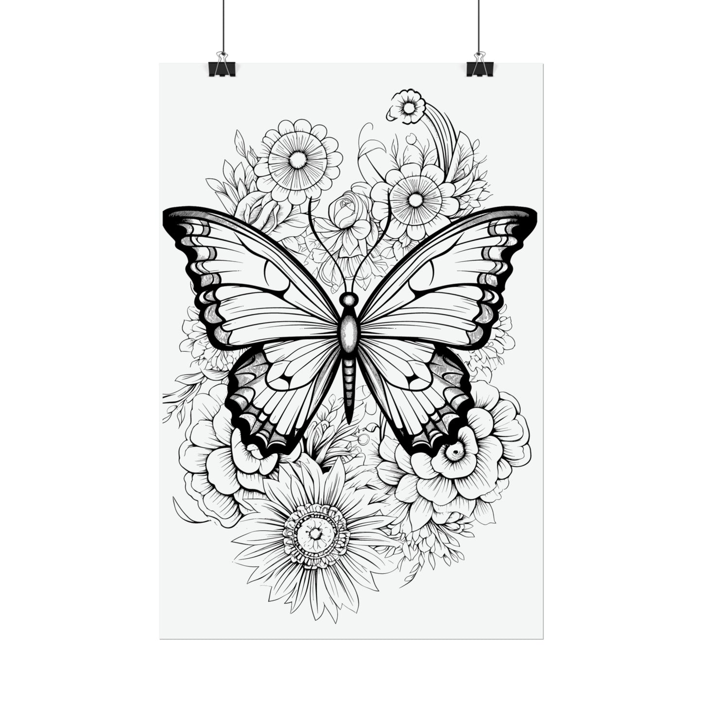 Butterfly Coloring Art Posters