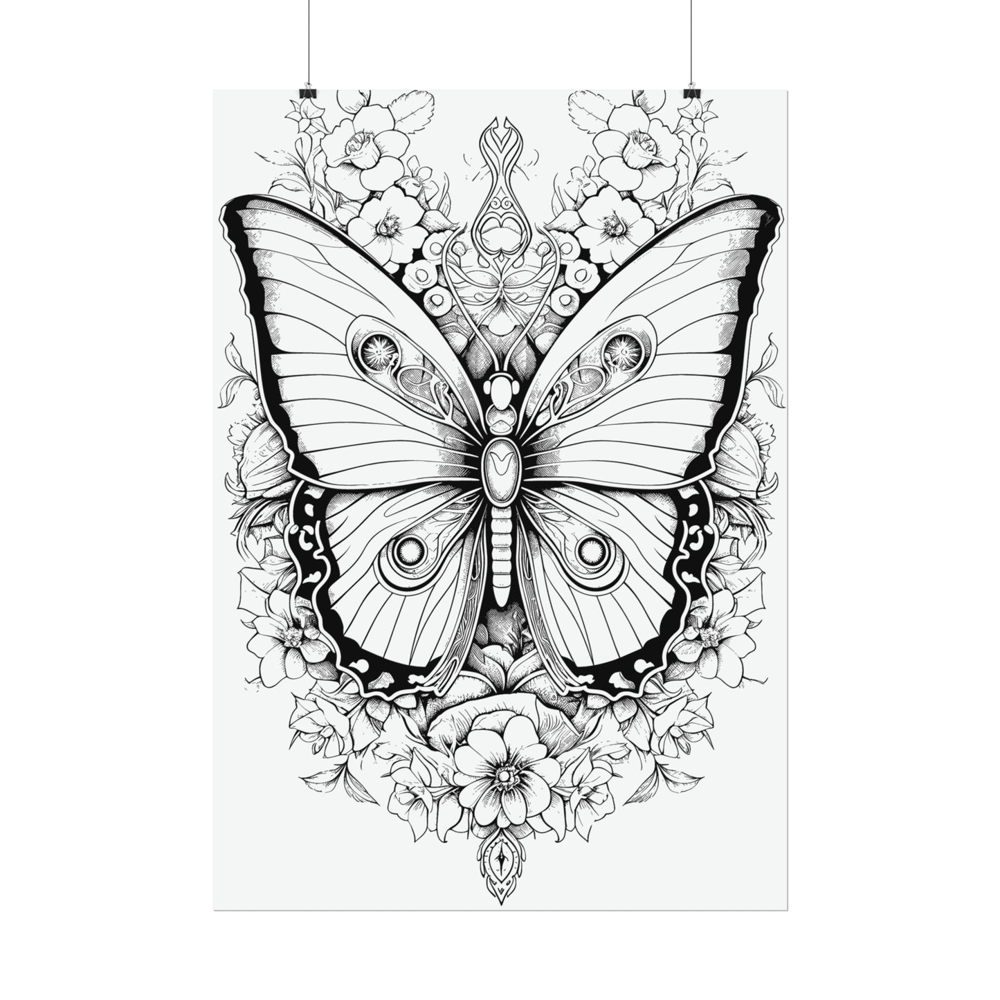 Butterfly Coloring Art Posters