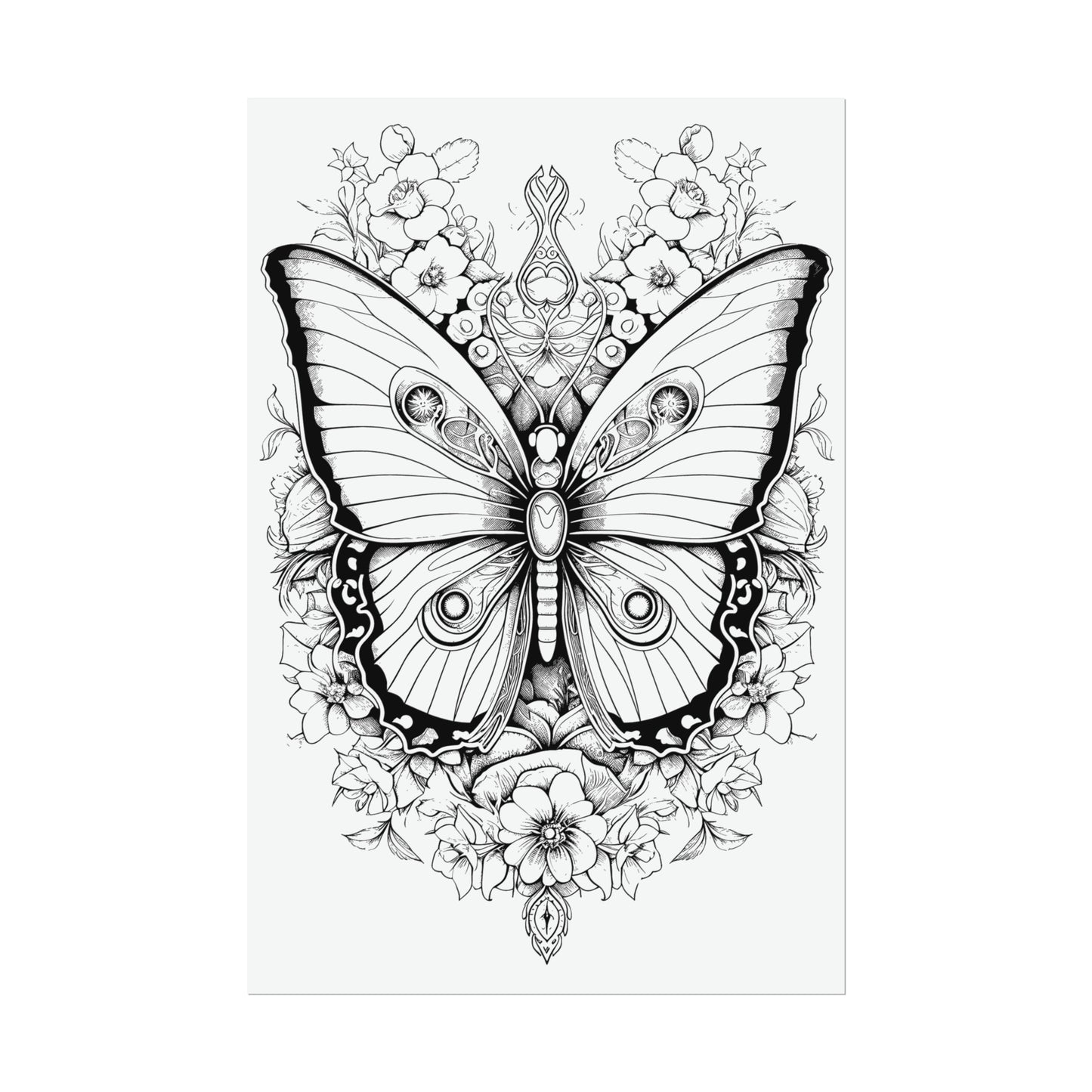 Butterfly Coloring Art Posters