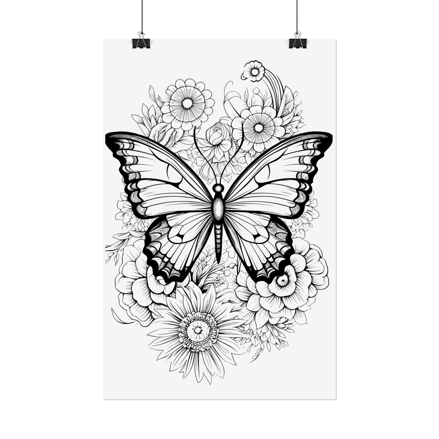 Butterfly Coloring Art Posters