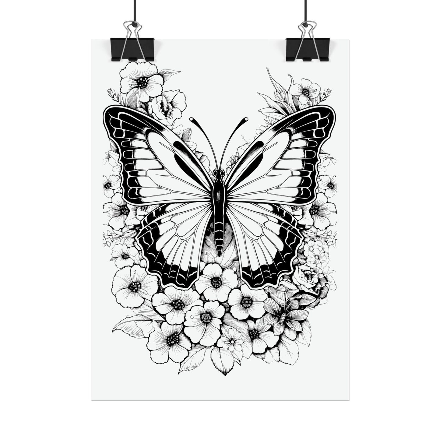 Butterfly Coloring Art Posters