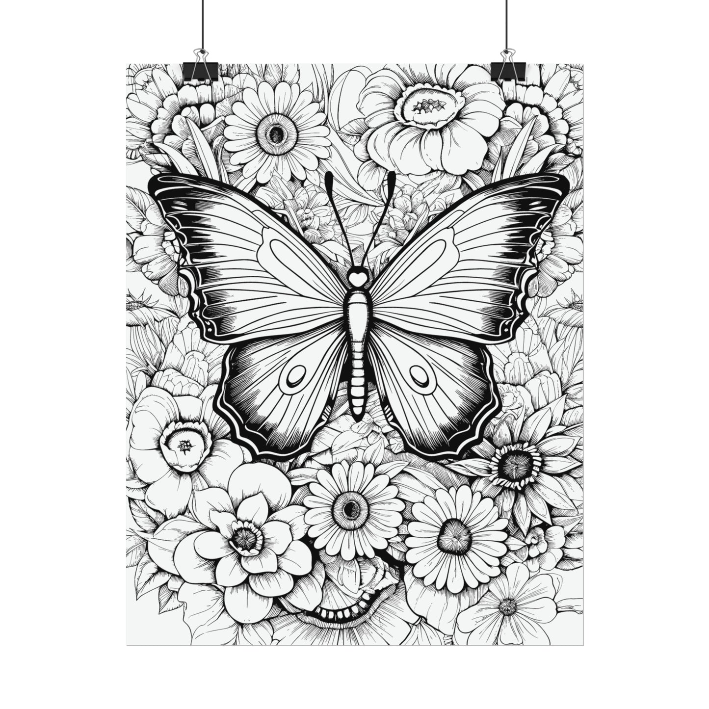 Butterfly Coloring Art Posters