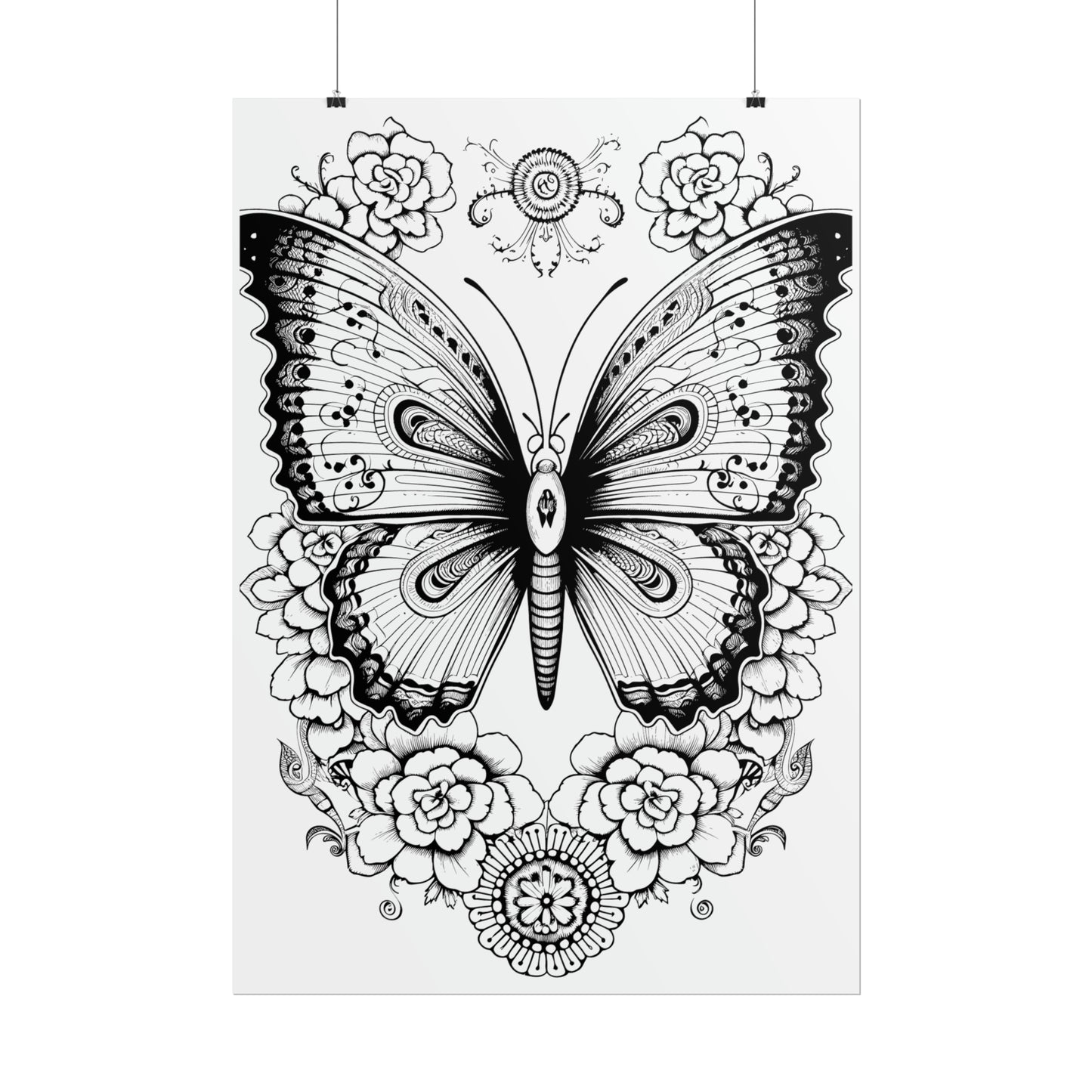 Butterfly Coloring Art Posters