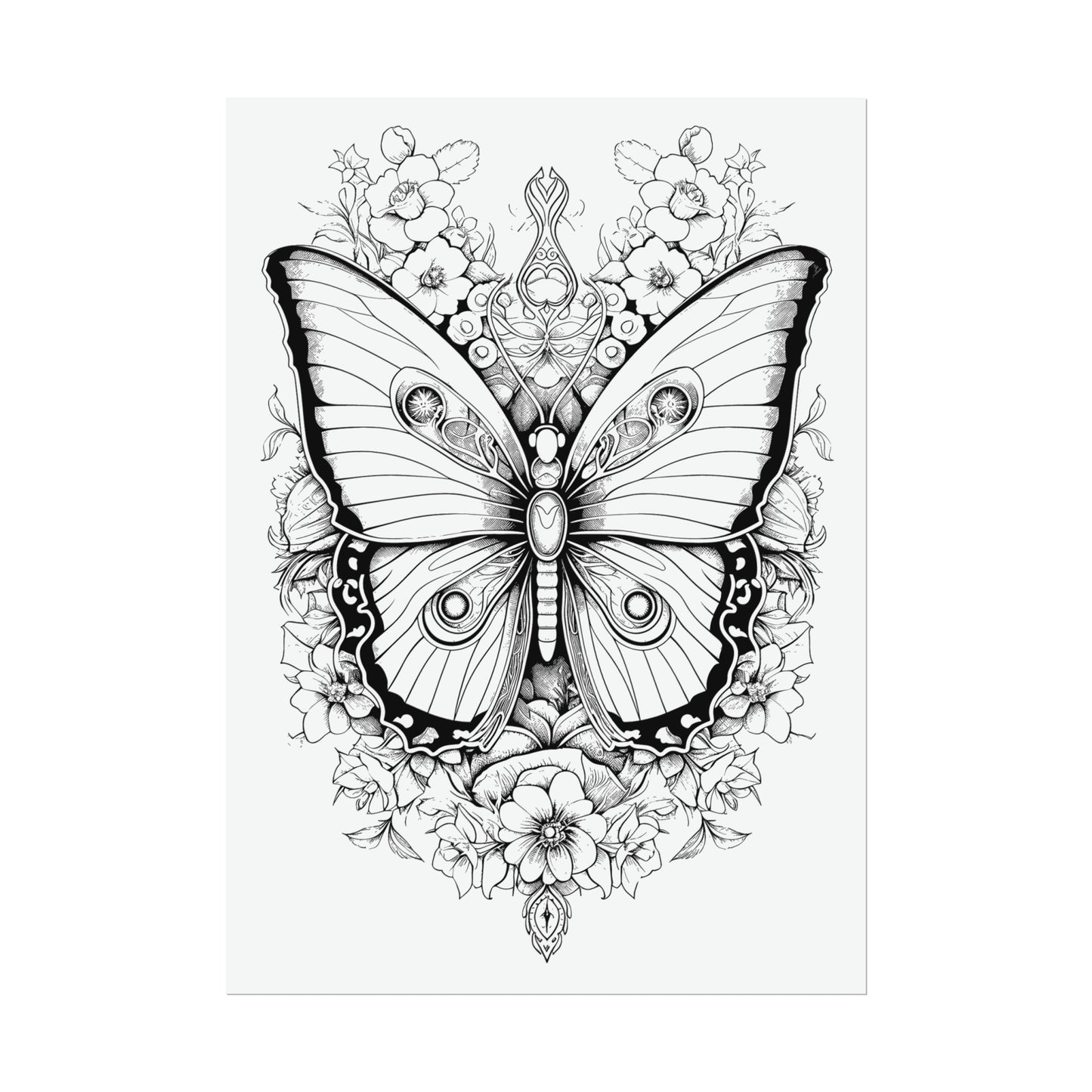 Butterfly Coloring Art Posters