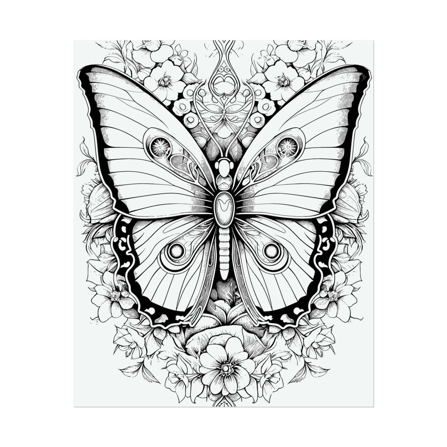 Butterfly Coloring Art Posters