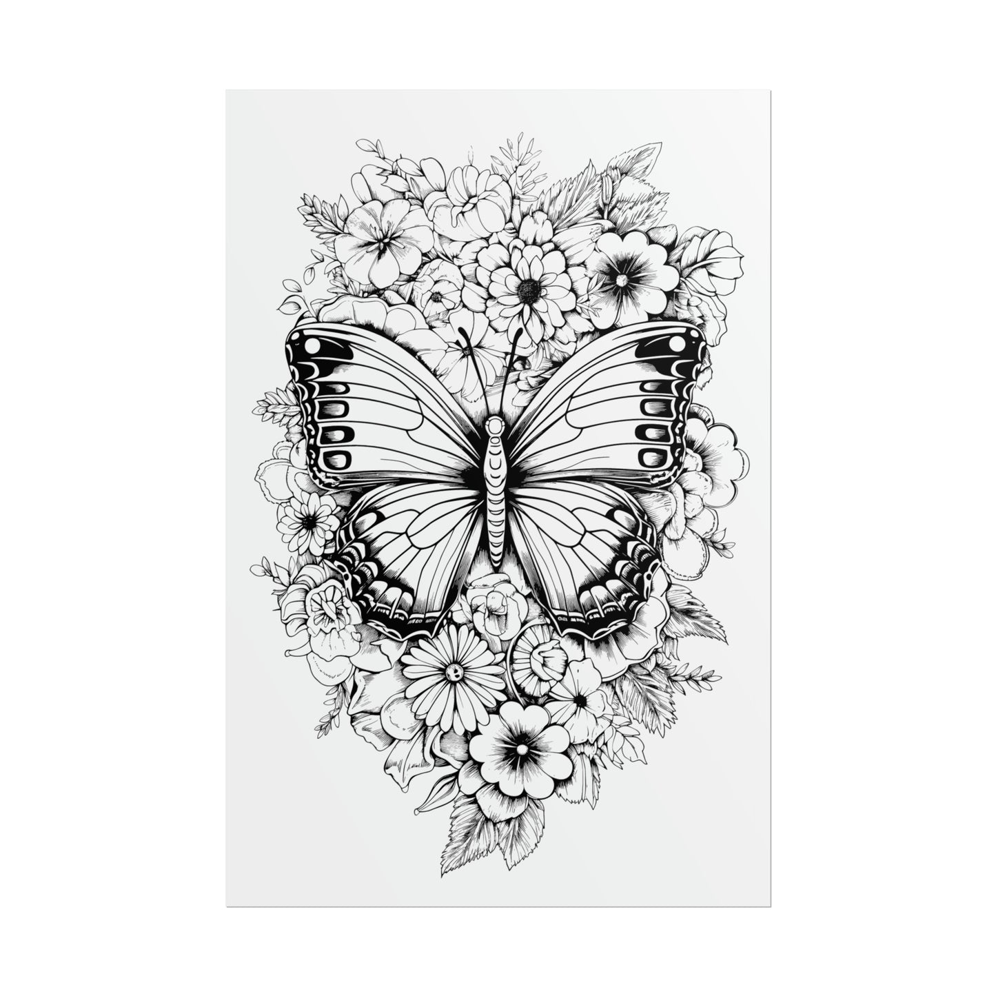Butterfly Coloring Art Posters