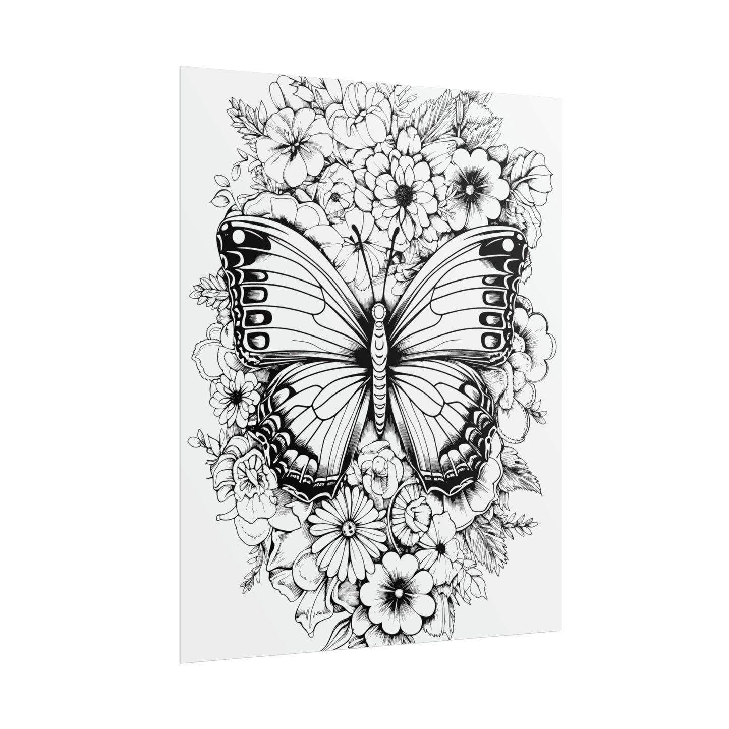 Butterfly Coloring Art Posters