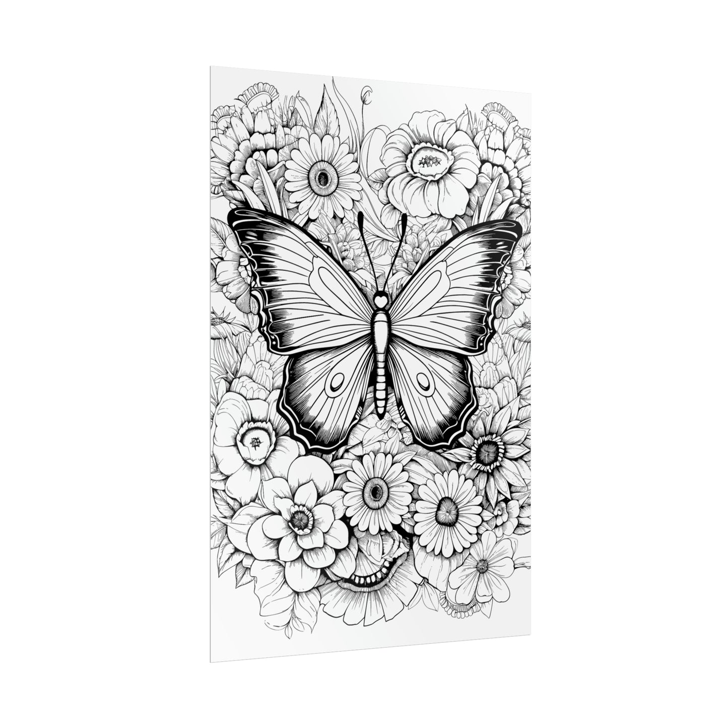 Butterfly Coloring Art Posters