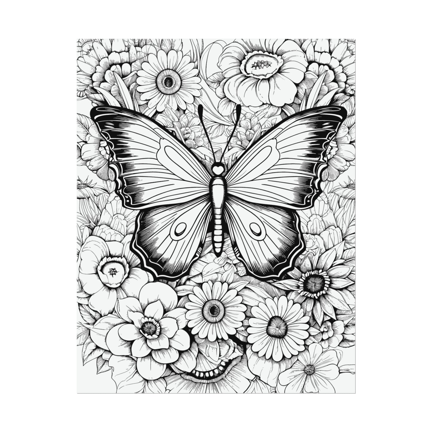 Butterfly Coloring Art Posters