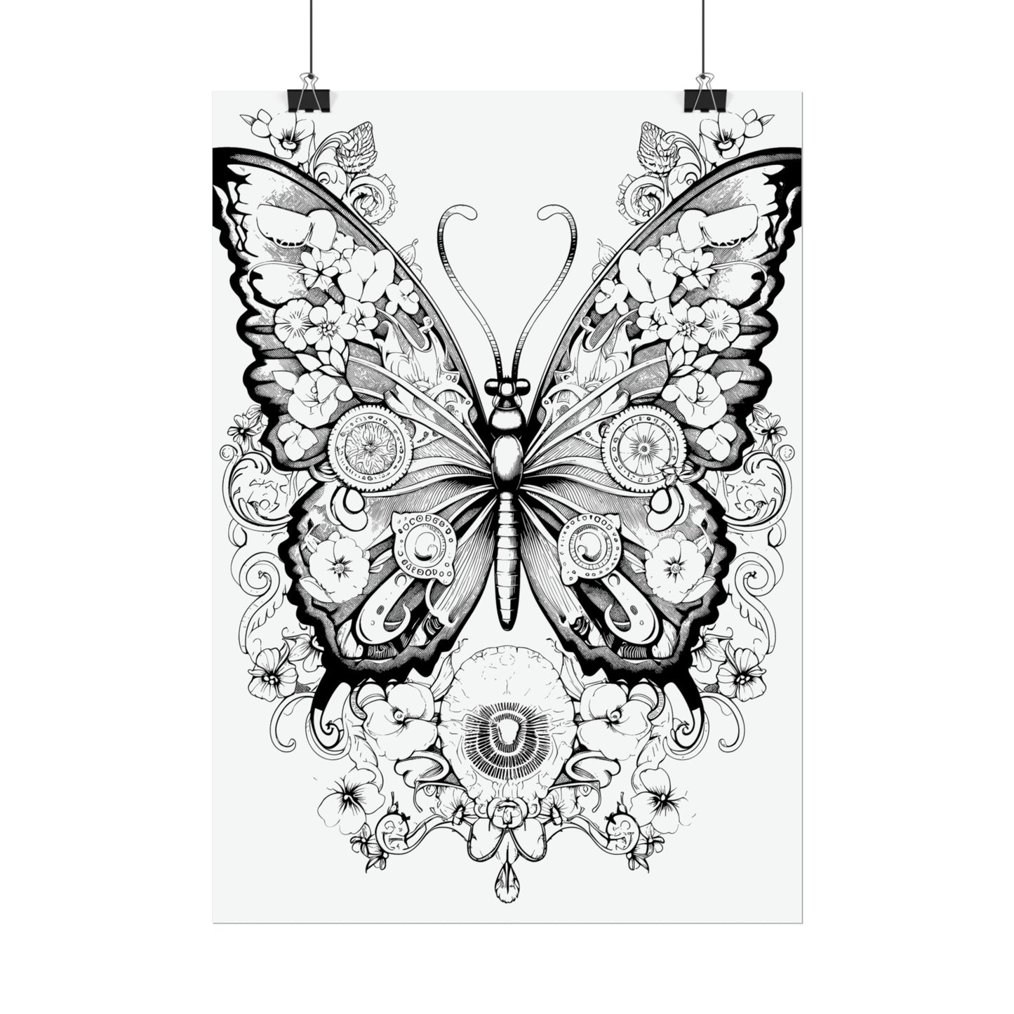 Butterfly Coloring Art Posters