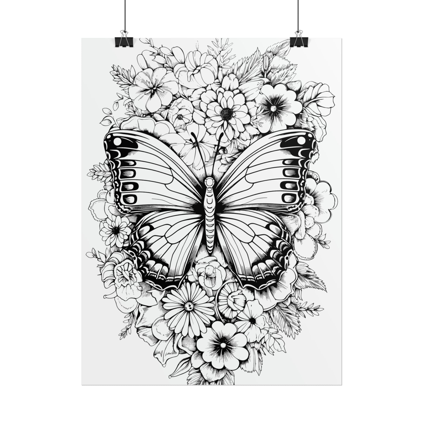 Butterfly Coloring Art Posters