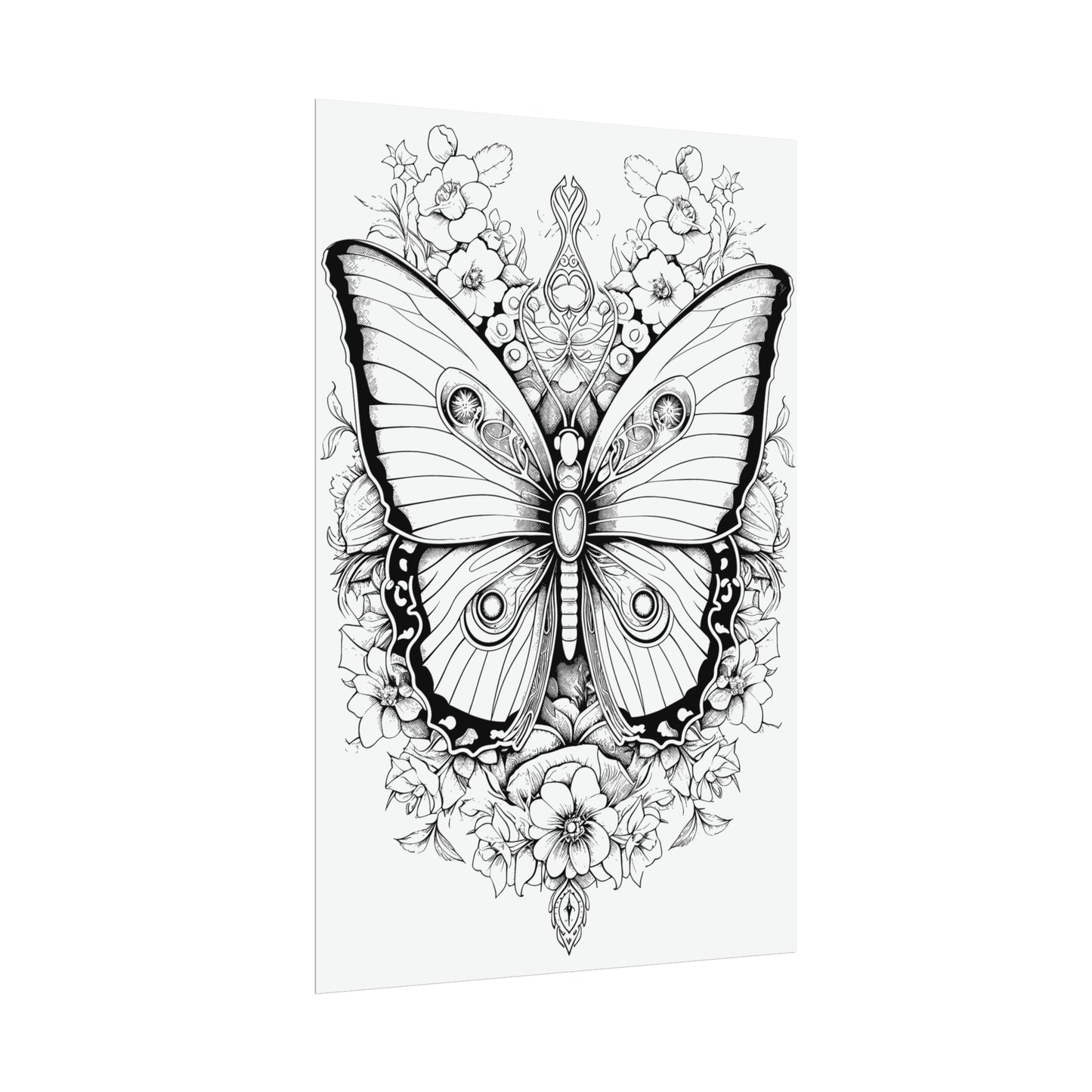 Butterfly Coloring Art Posters