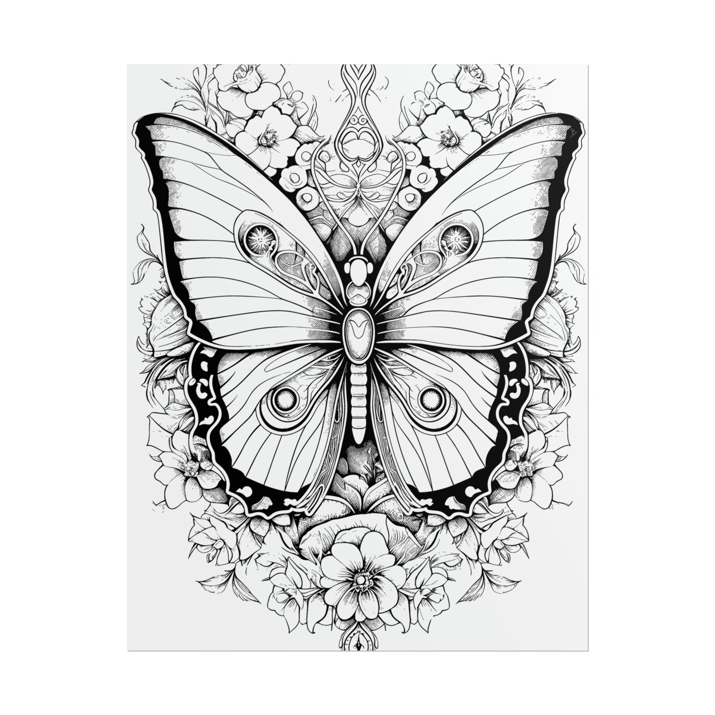 Butterfly Coloring Art Posters