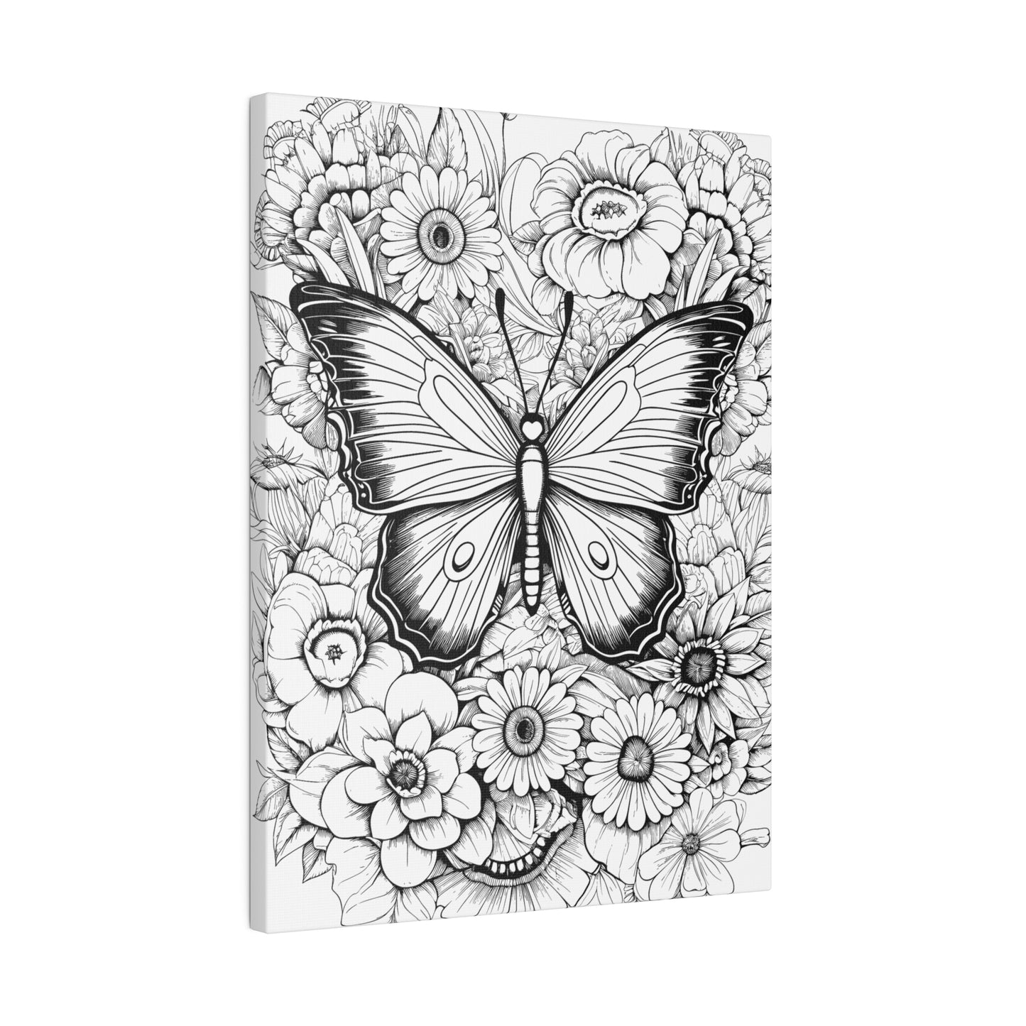 Butterfly Coloring Canvas, Stretched, 0.75"