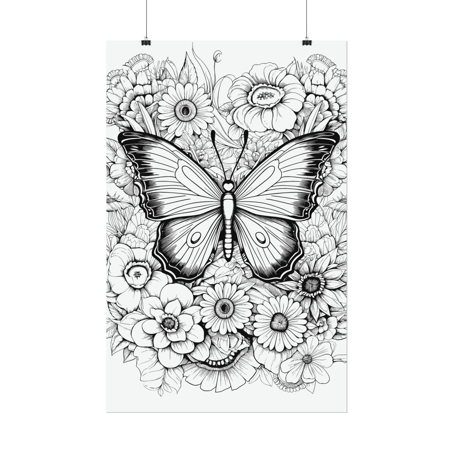 Butterfly Coloring Art Posters