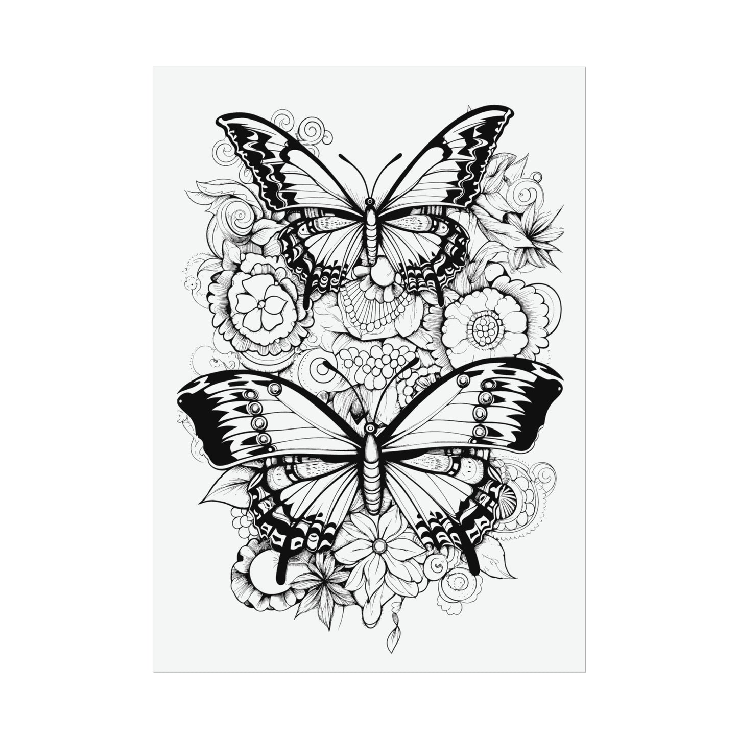 Butterfly Coloring Art Posters