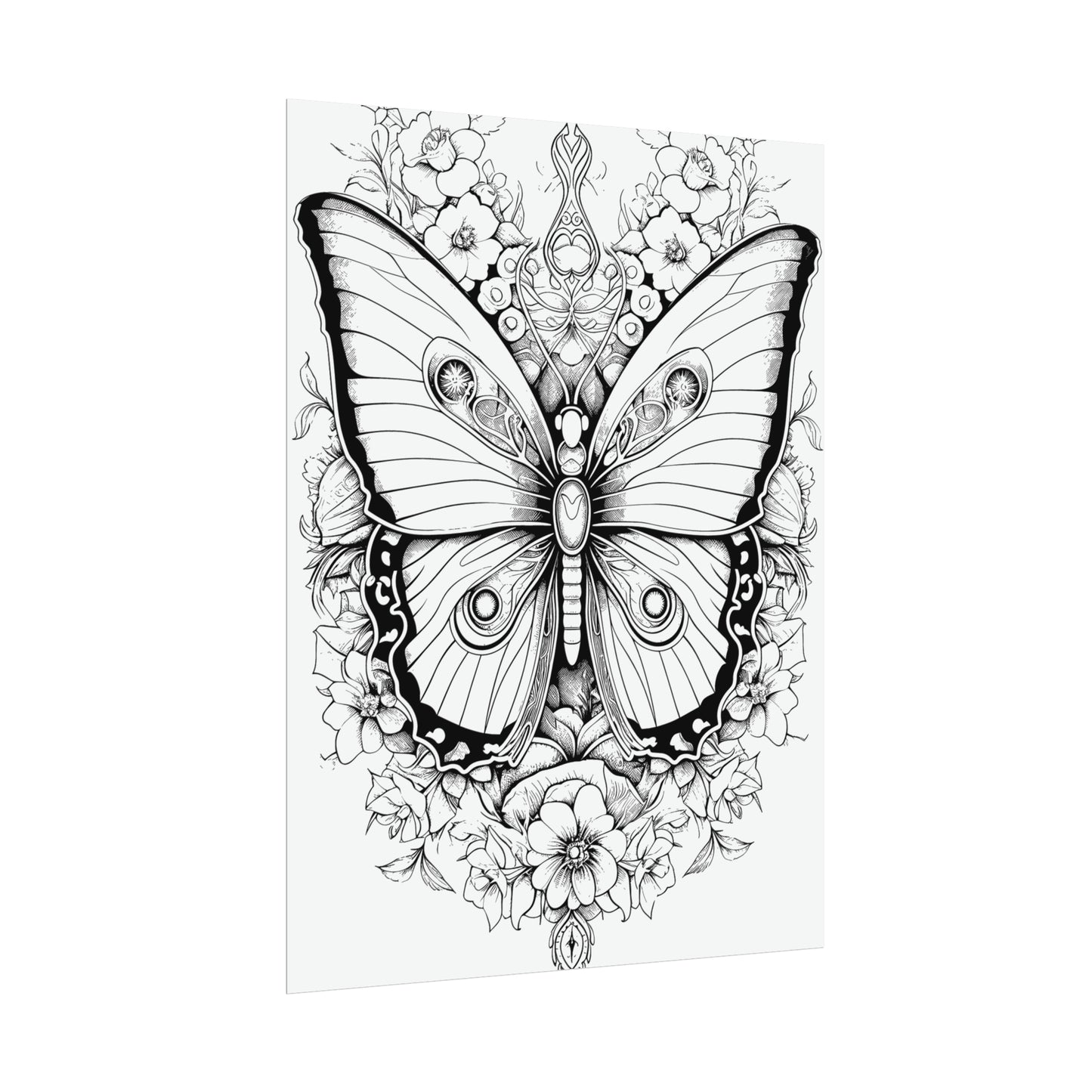 Butterfly Coloring Art Posters