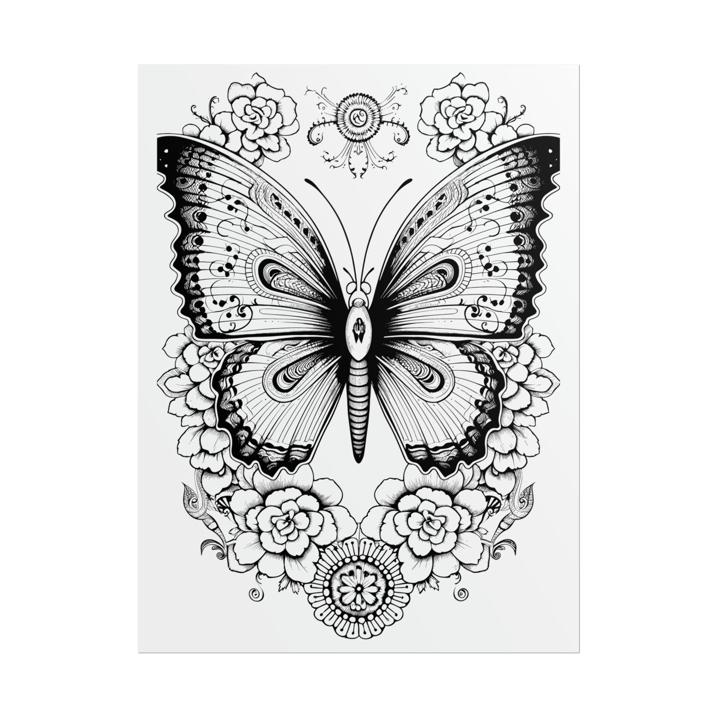 Butterfly Coloring Art Posters
