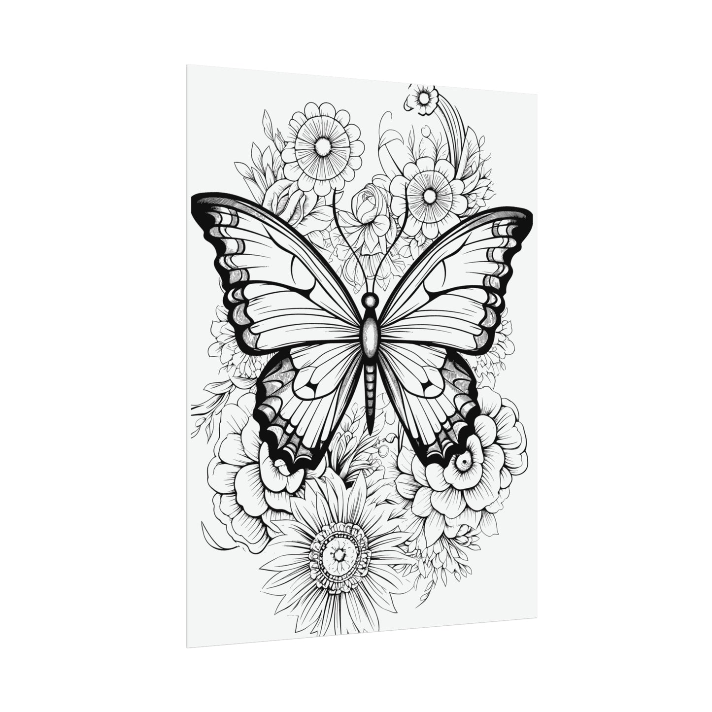 Butterfly Coloring Art Posters