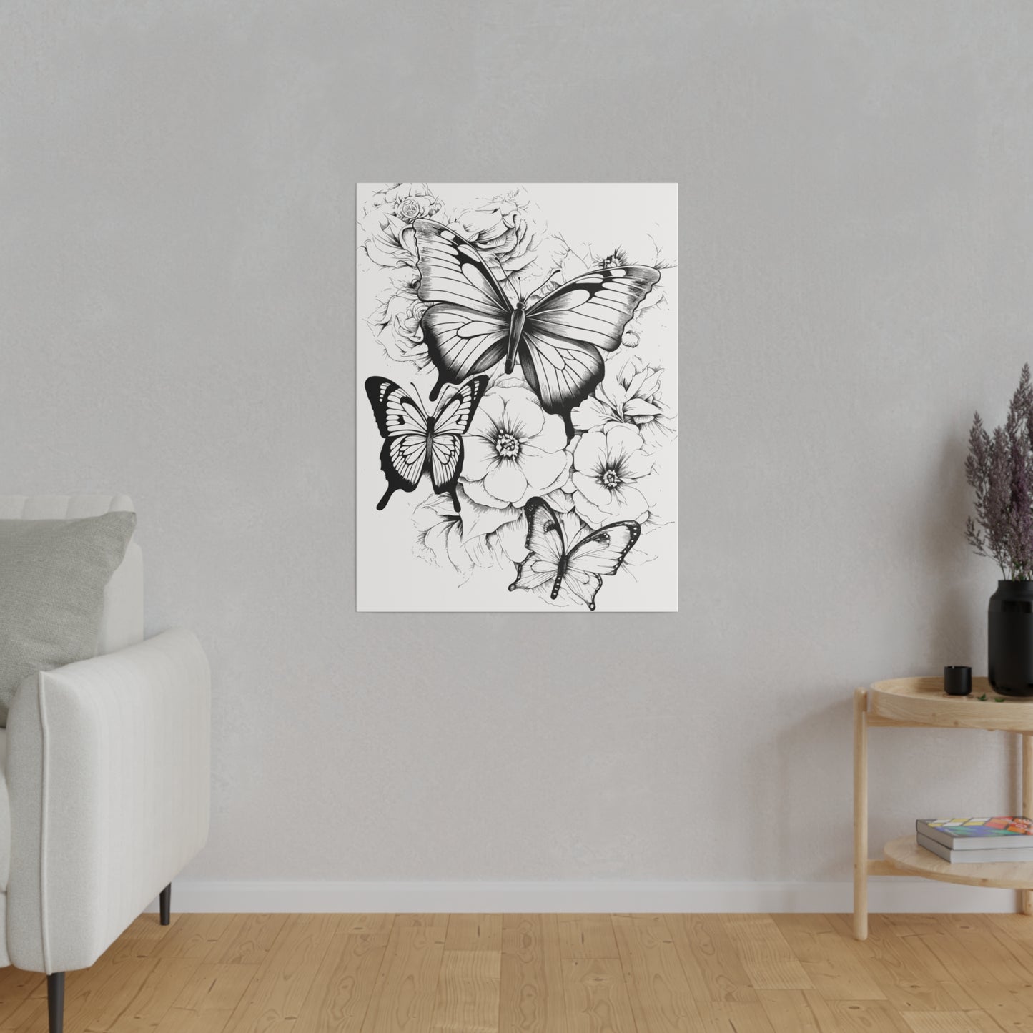 Butterfly Coloring Canvas, Stretched, 0.75"