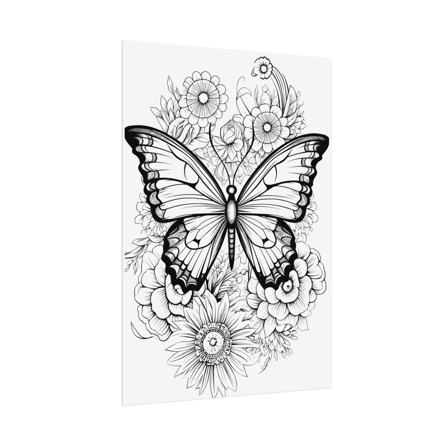 Butterfly Coloring Art Posters