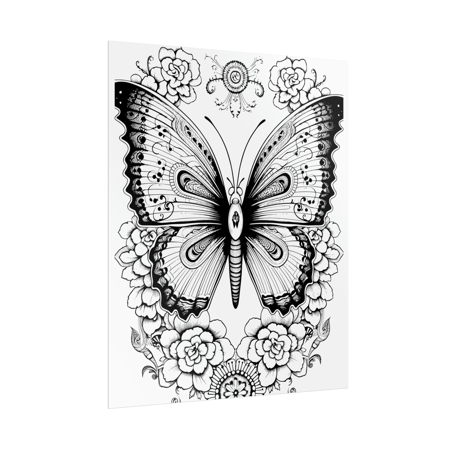 Butterfly Coloring Art Posters