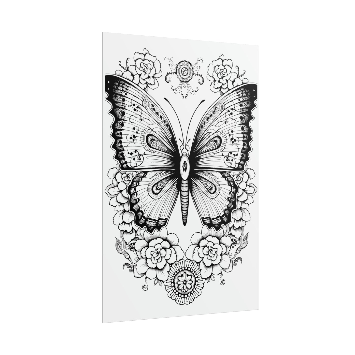 Butterfly Coloring Art Posters