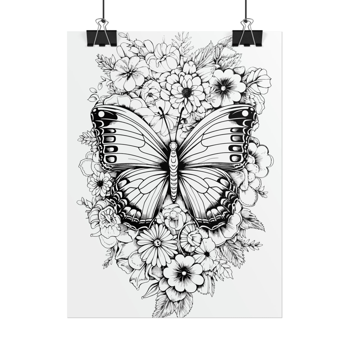 Butterfly Coloring Art Posters