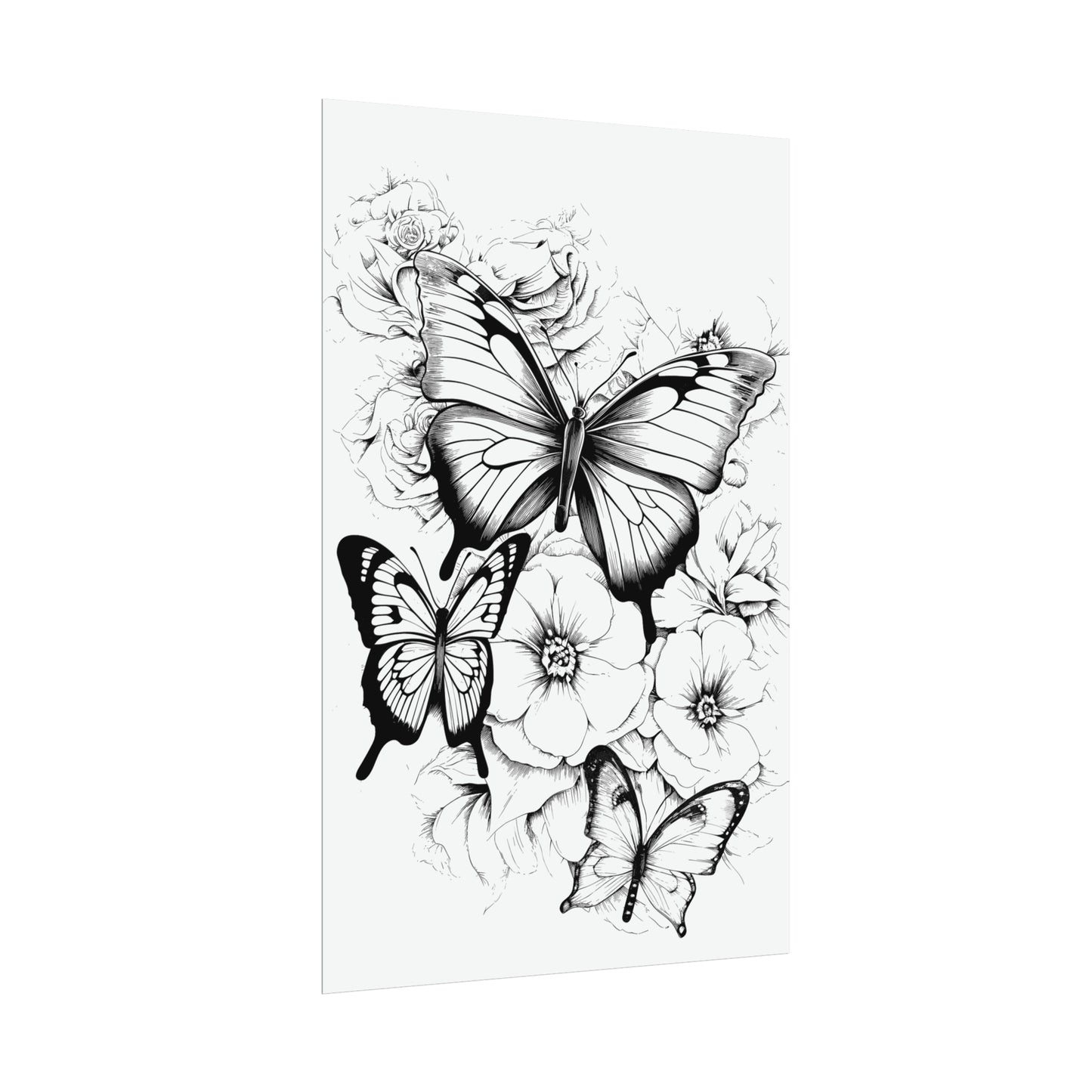 Butterfly Coloring Art Posters