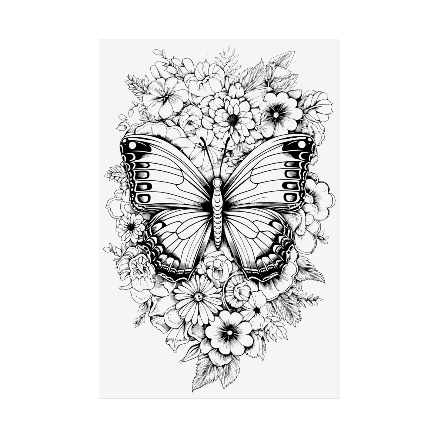 Butterfly Coloring Art Posters
