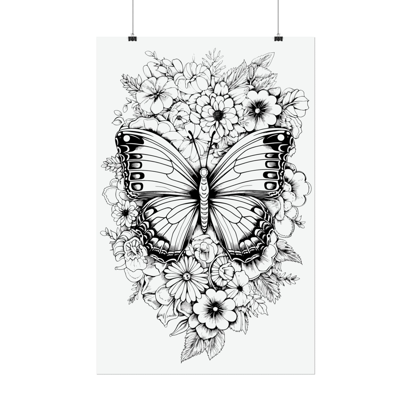 Butterfly Coloring Art Posters
