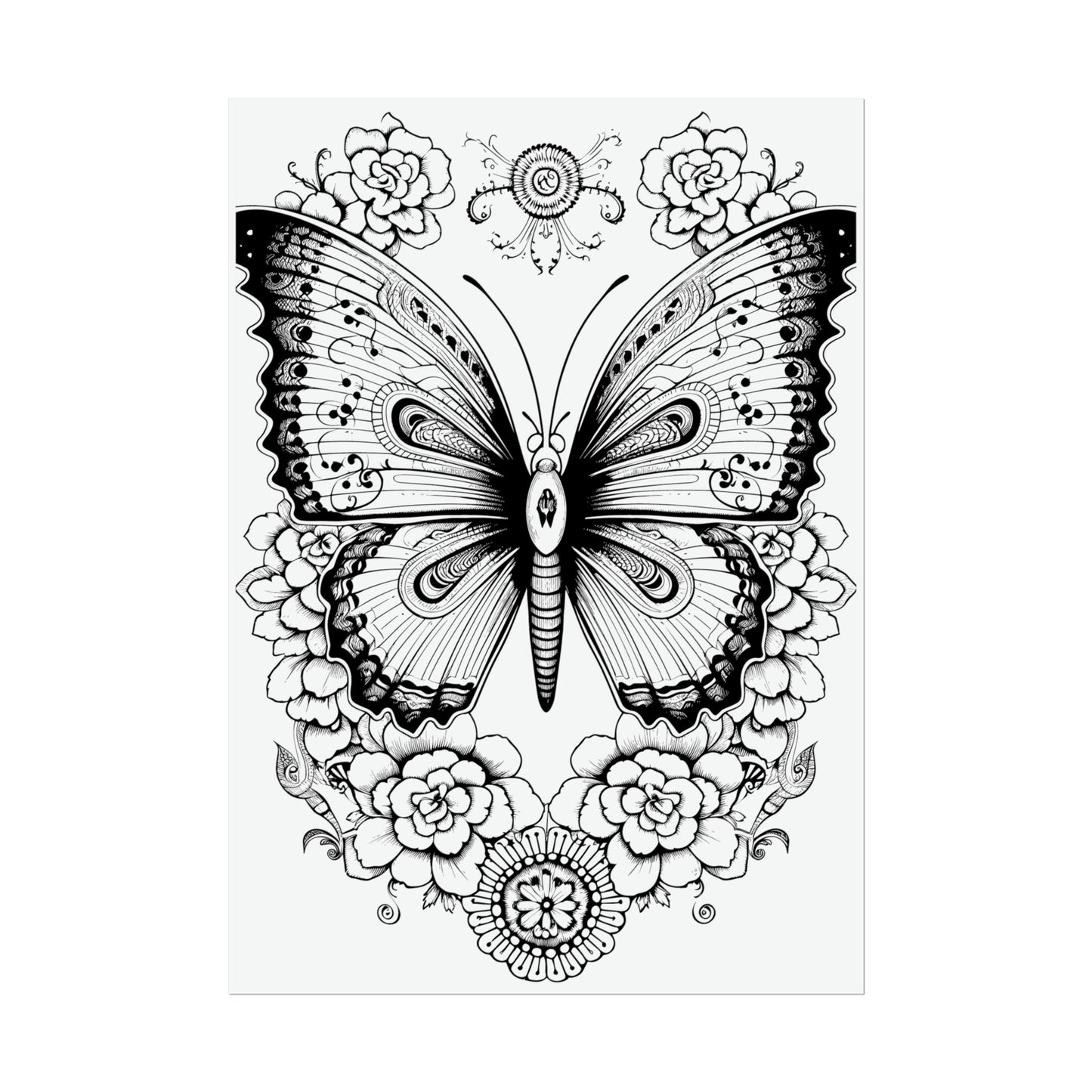 Butterfly Coloring Art Posters