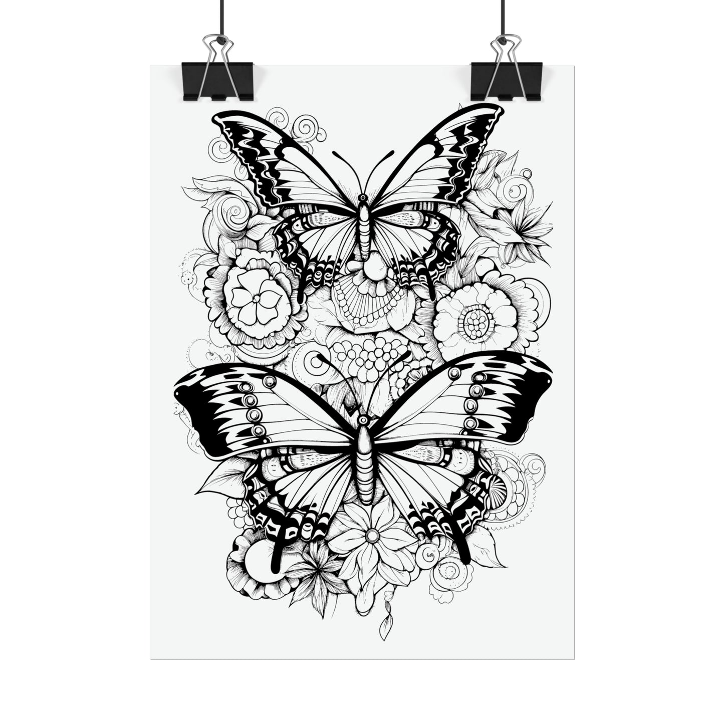 Butterfly Coloring Art Posters