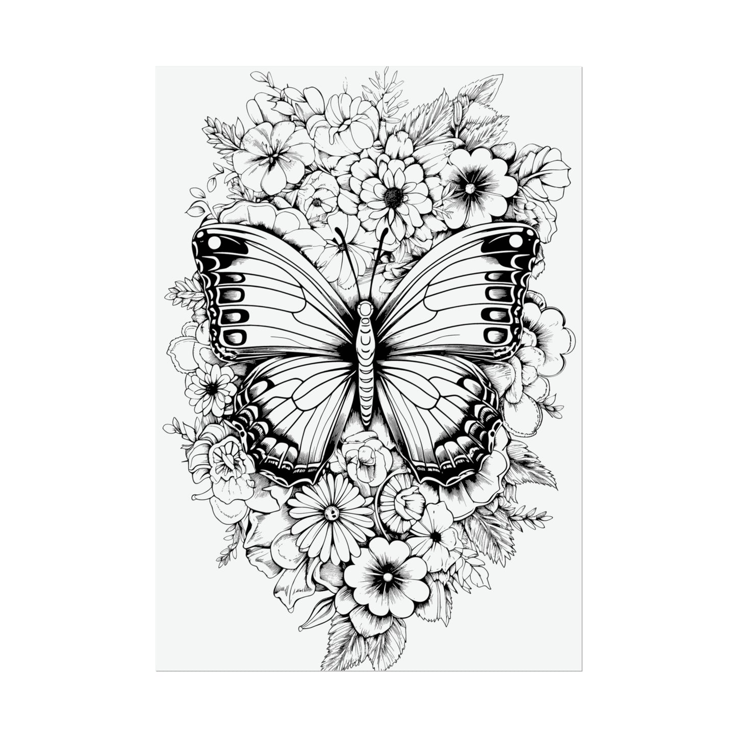 Butterfly Coloring Art Posters