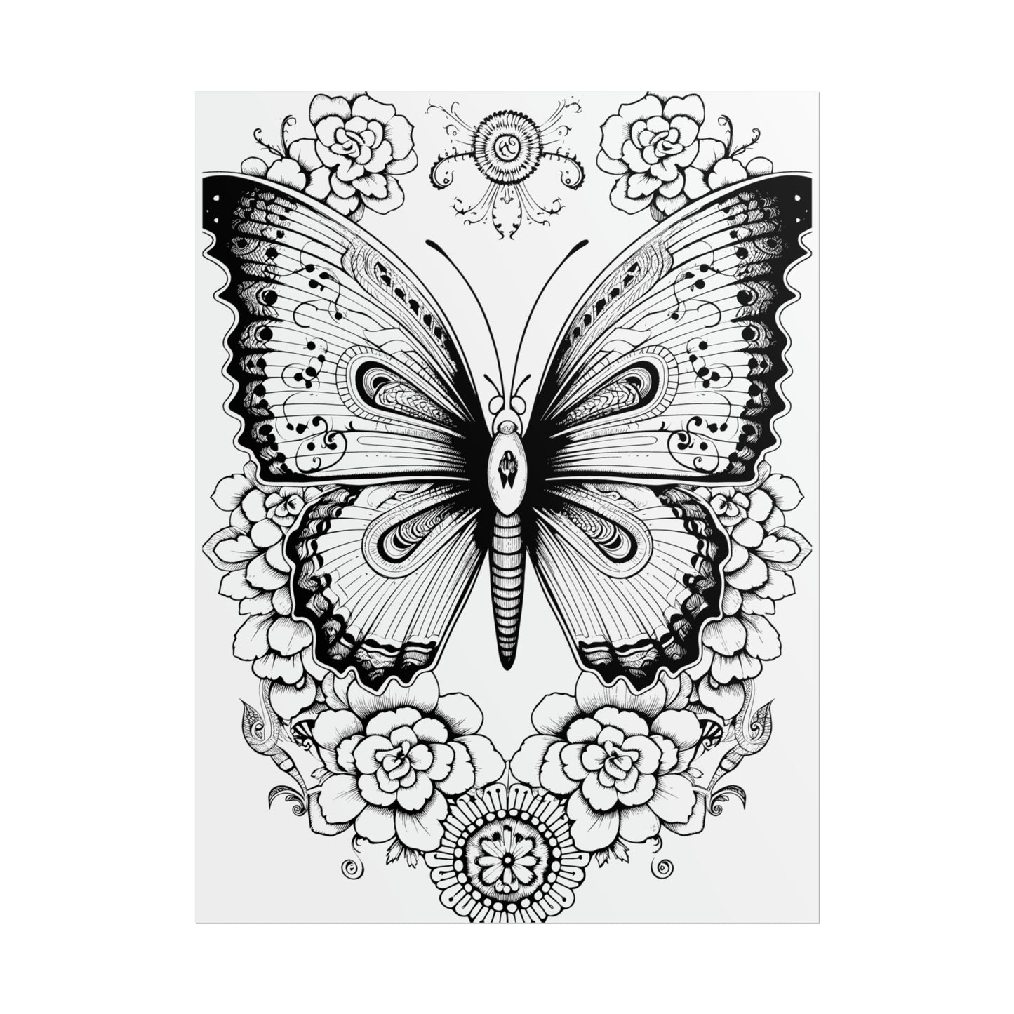 Butterfly Coloring Art Posters