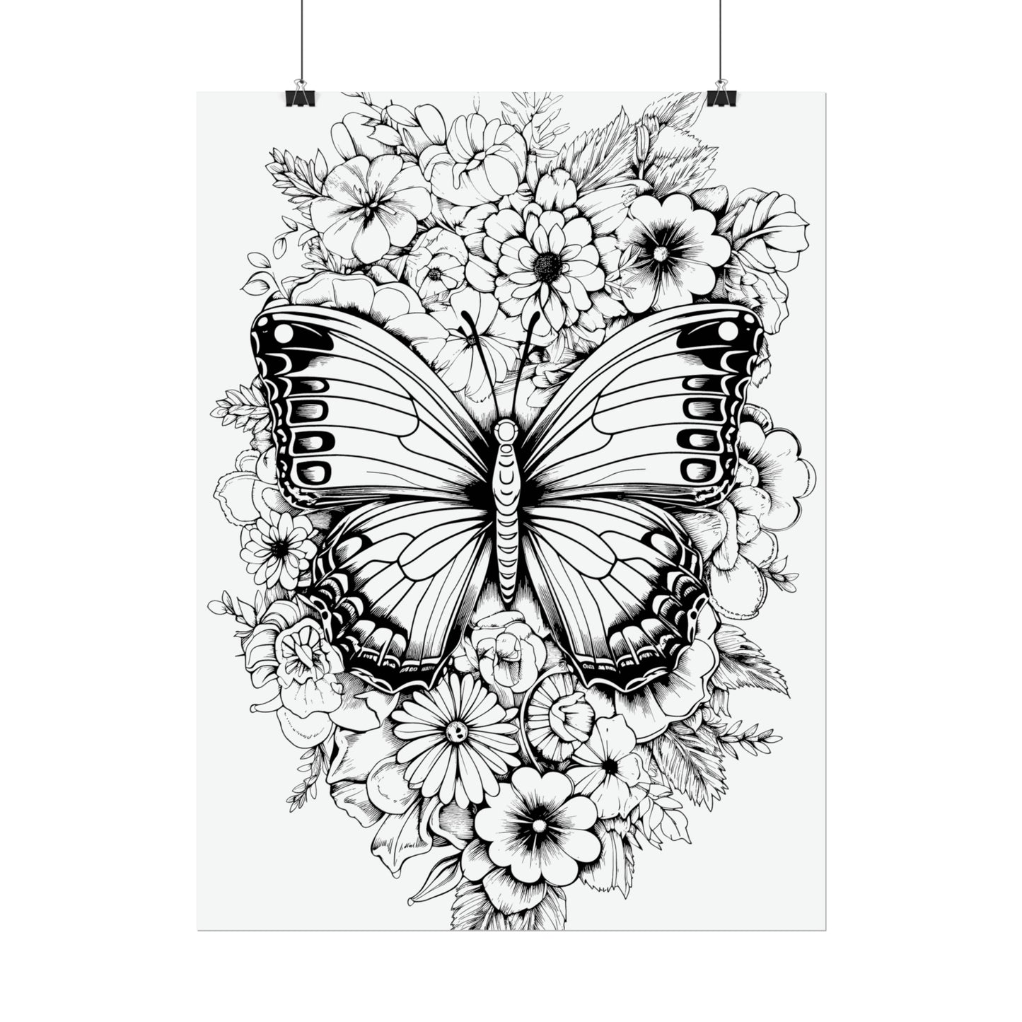 Butterfly Coloring Art Posters