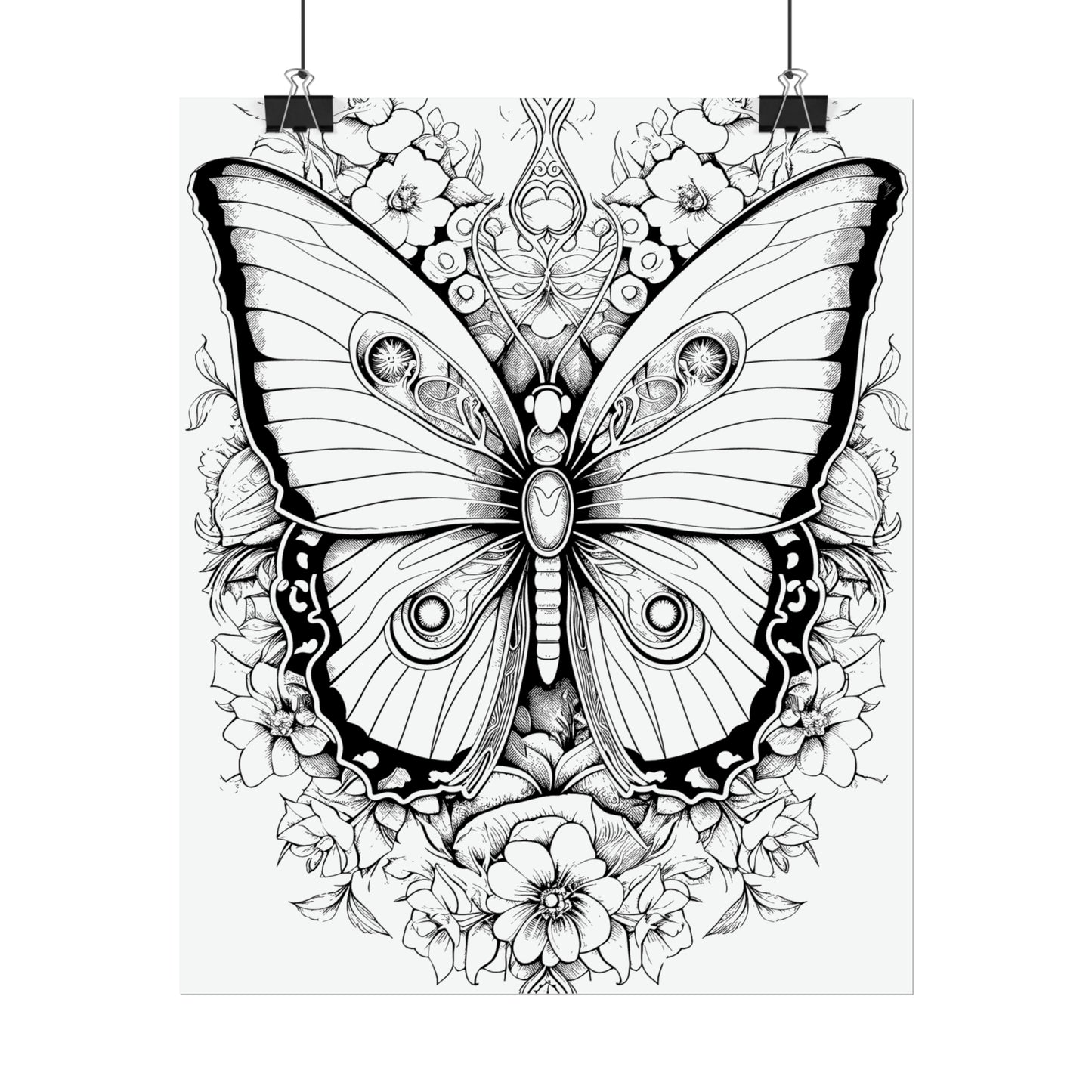 Butterfly Coloring Art Posters