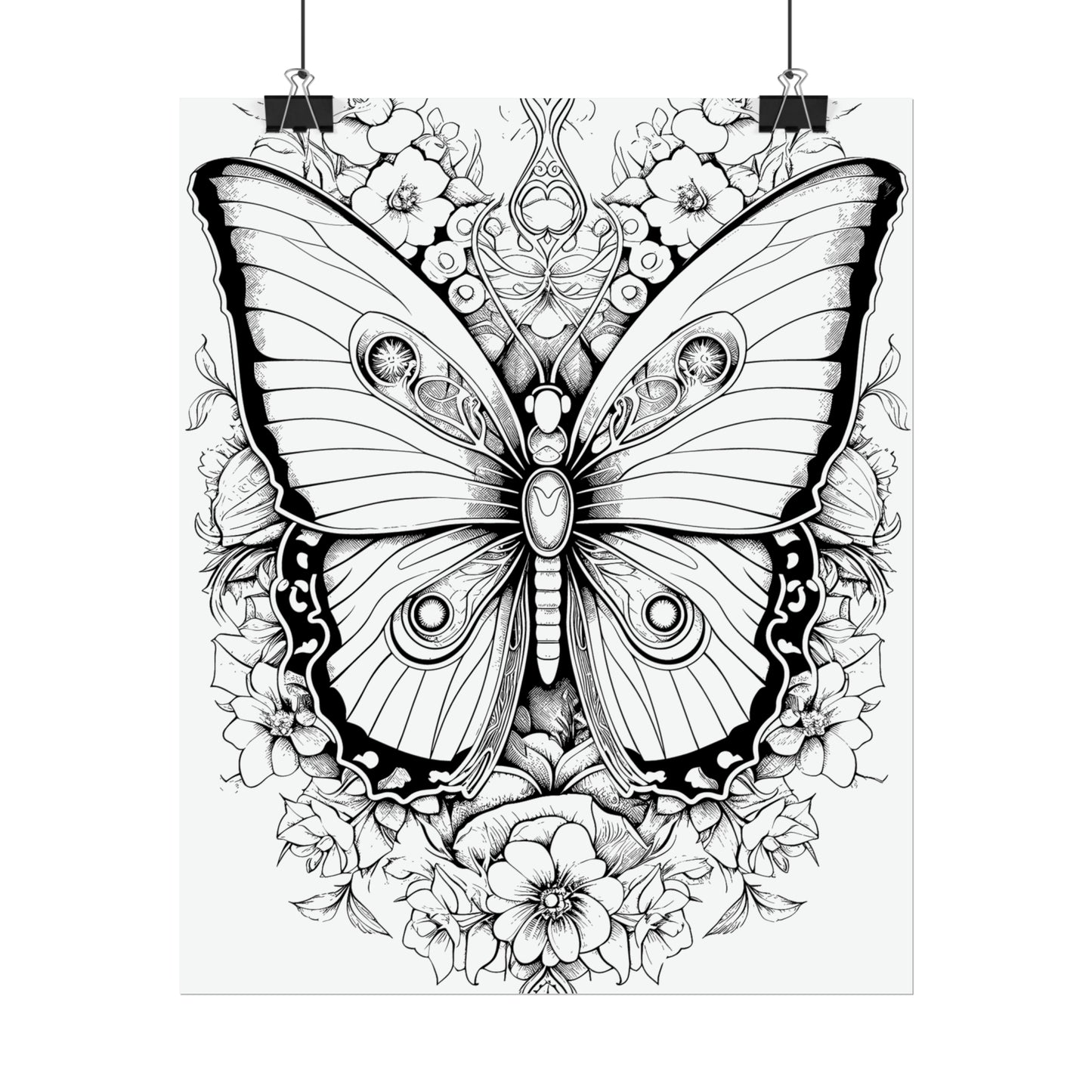 Butterfly Coloring Art Posters