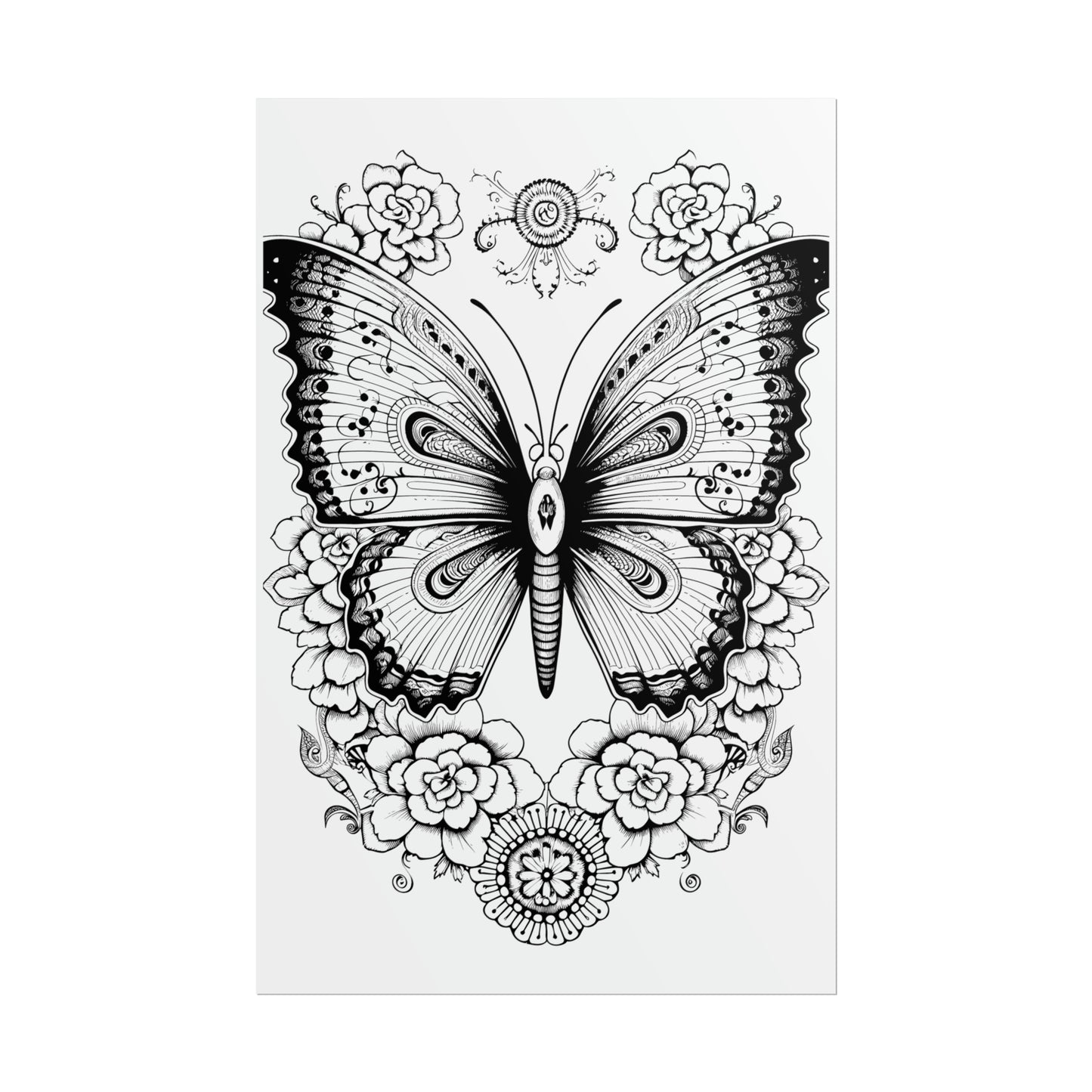 Butterfly Coloring Art Posters