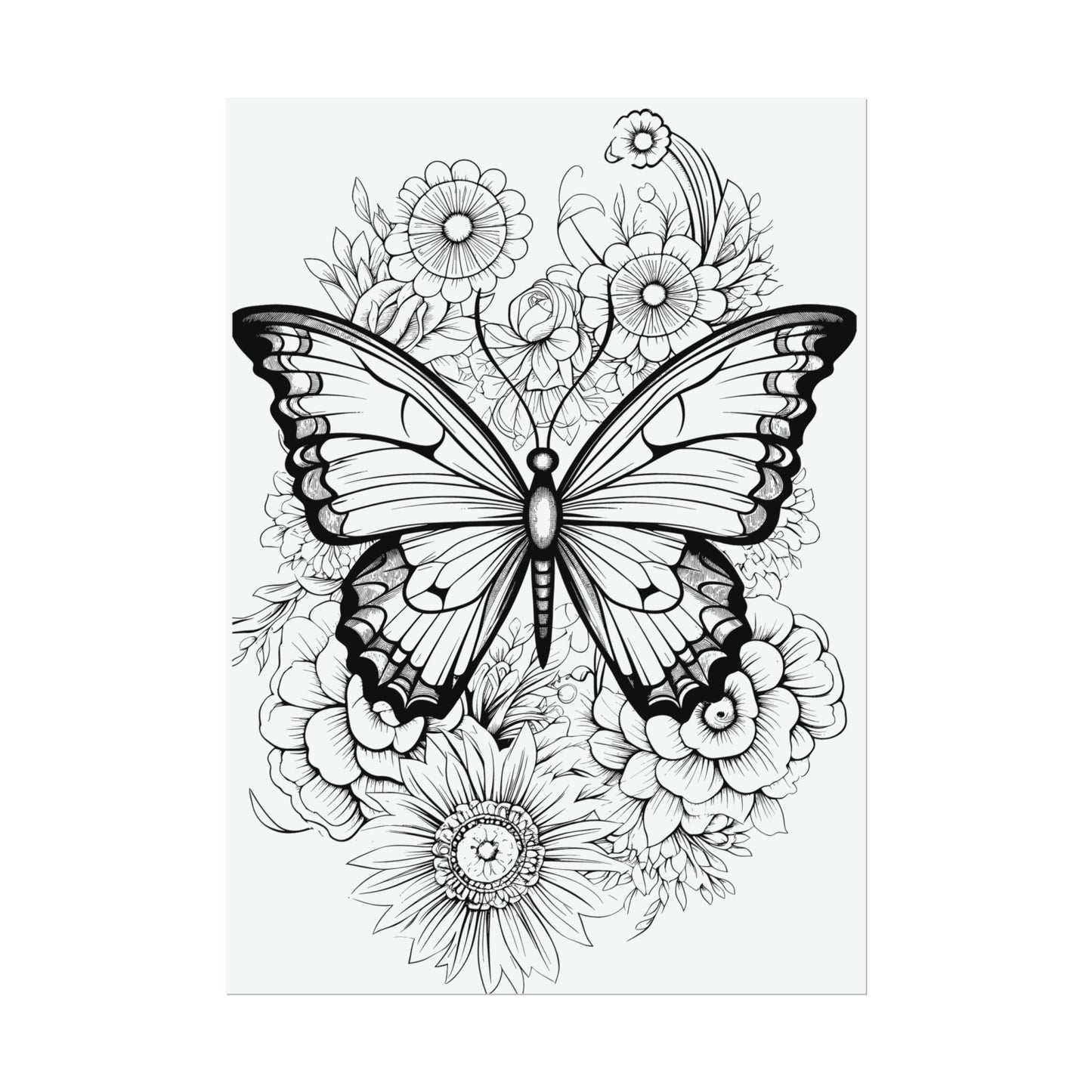 Butterfly Coloring Art Posters
