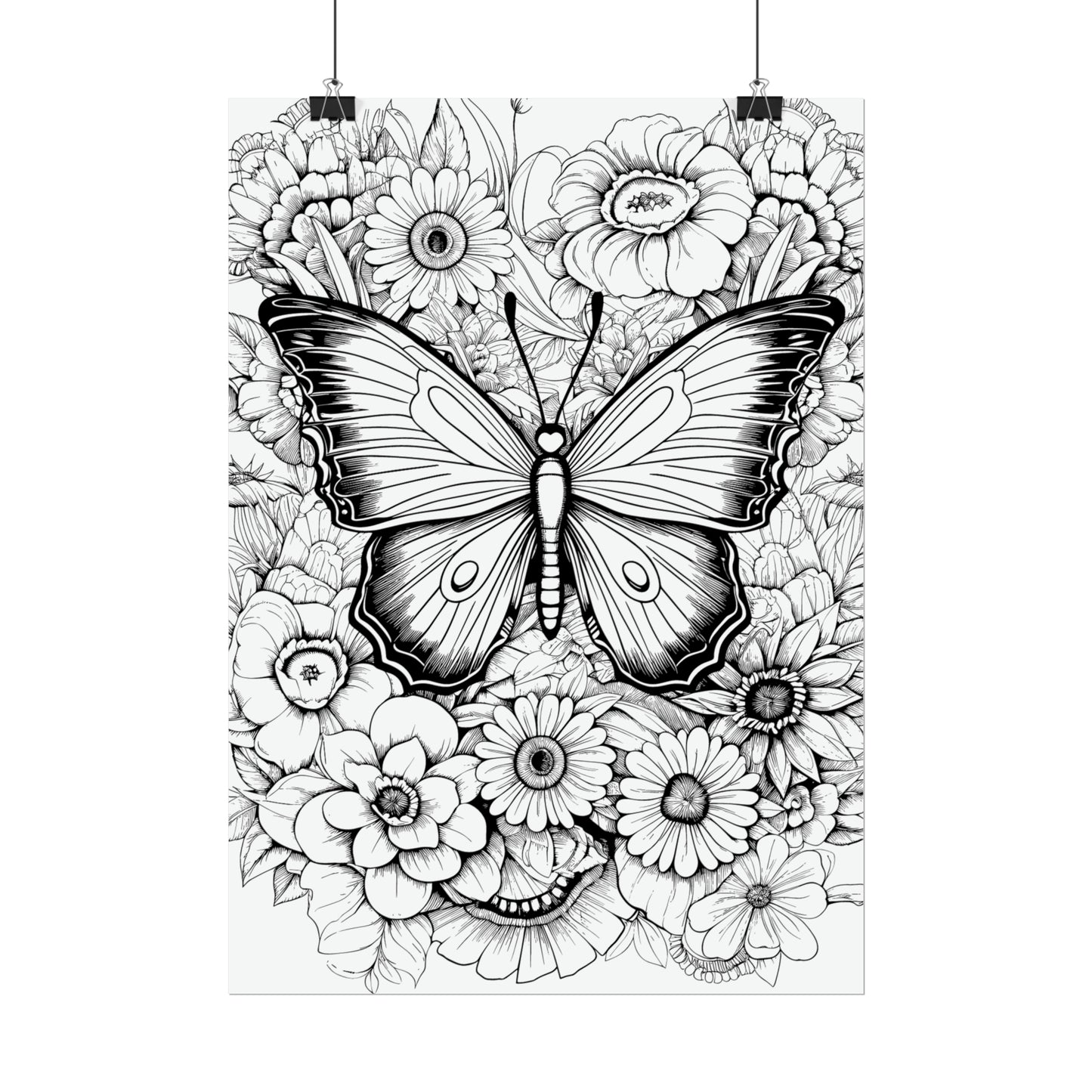 Butterfly Coloring Art Posters