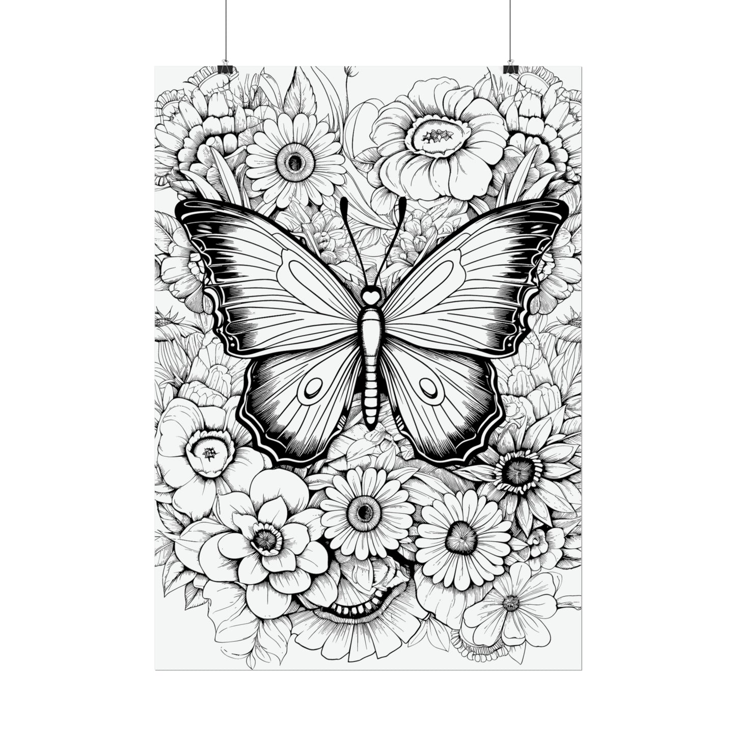 Butterfly Coloring Art Posters