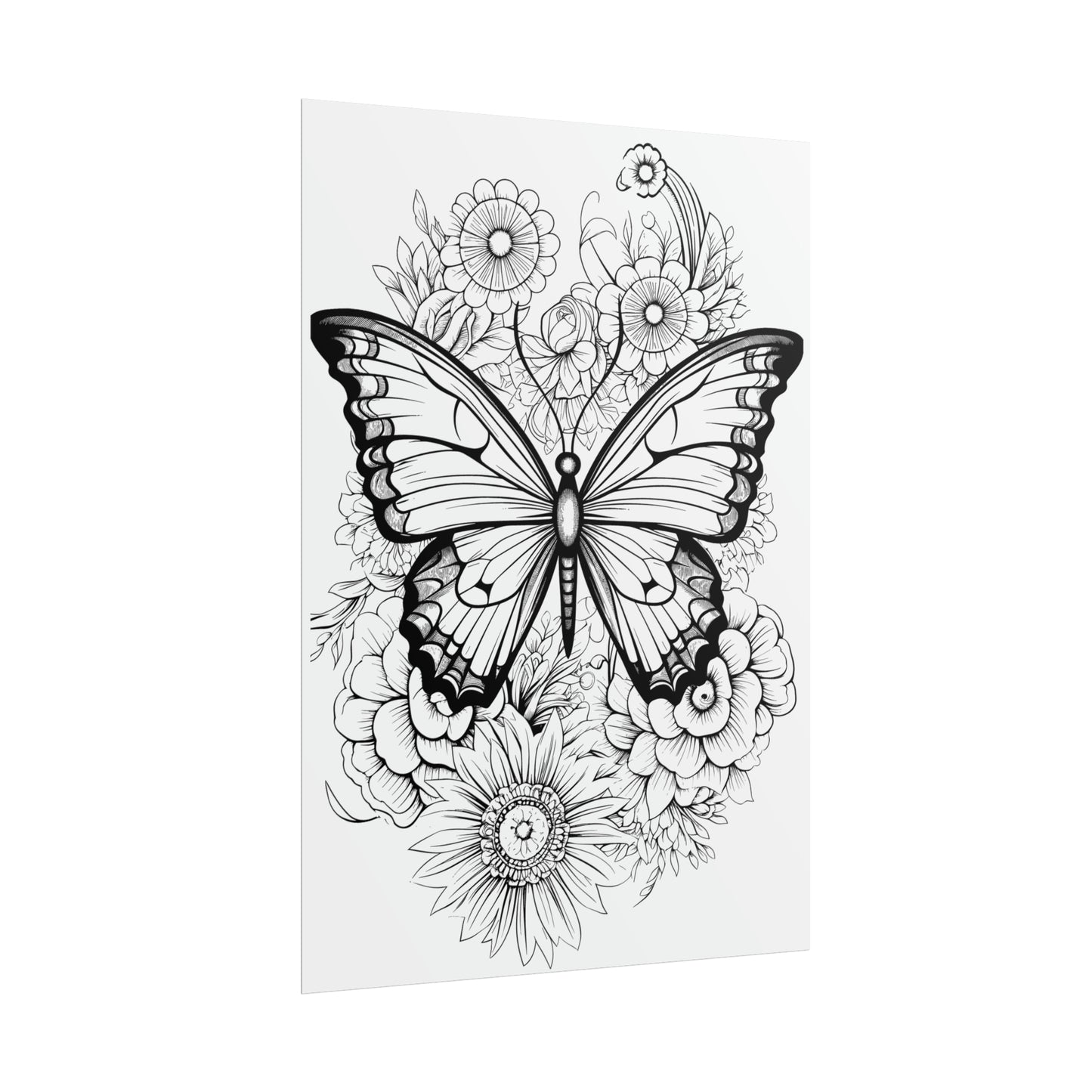 Butterfly Coloring Art Posters