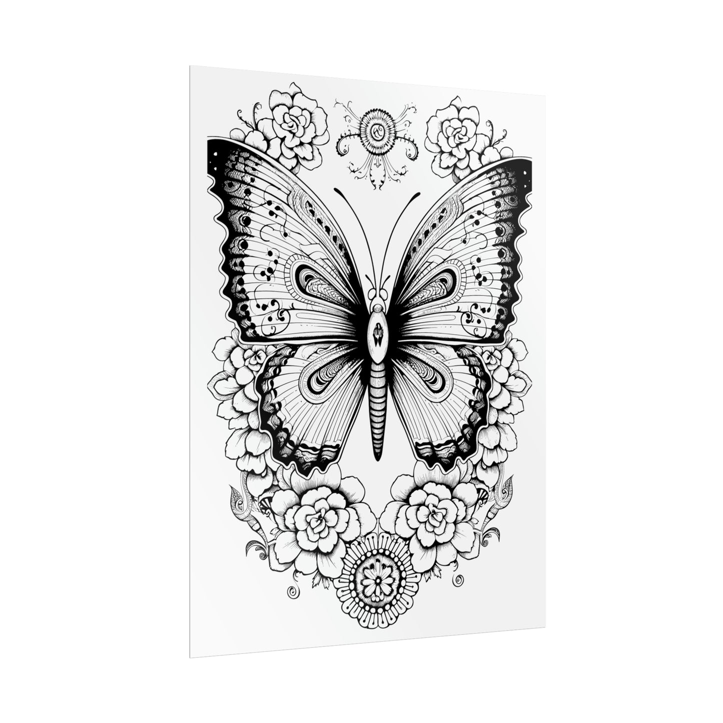 Butterfly Coloring Art Posters