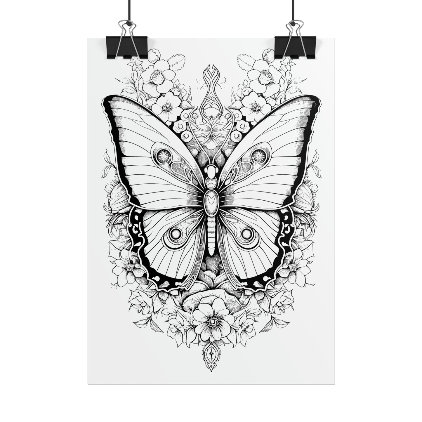 Butterfly Coloring Art Posters
