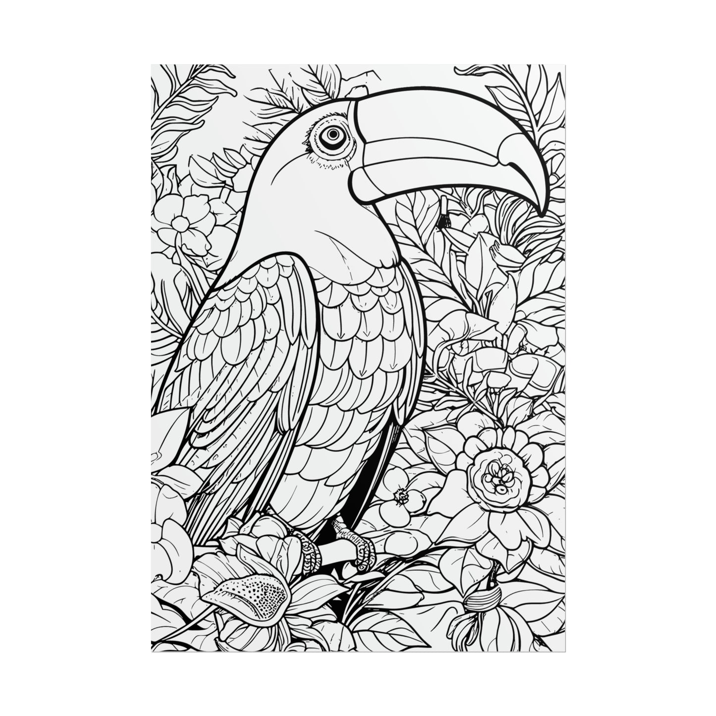 Toucan Exotic Birds Coloring Art Posters