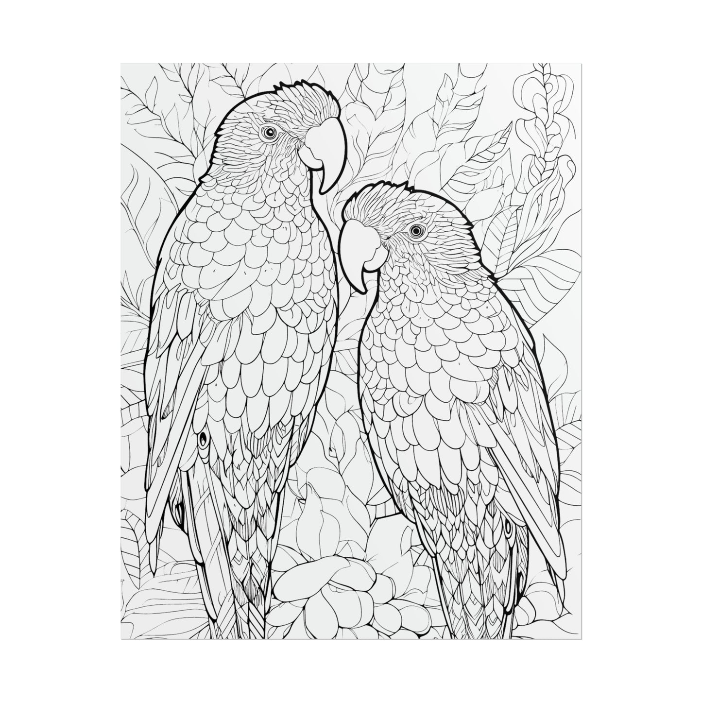 Amazon Parrots Exotic Bird Coloring Art Posters