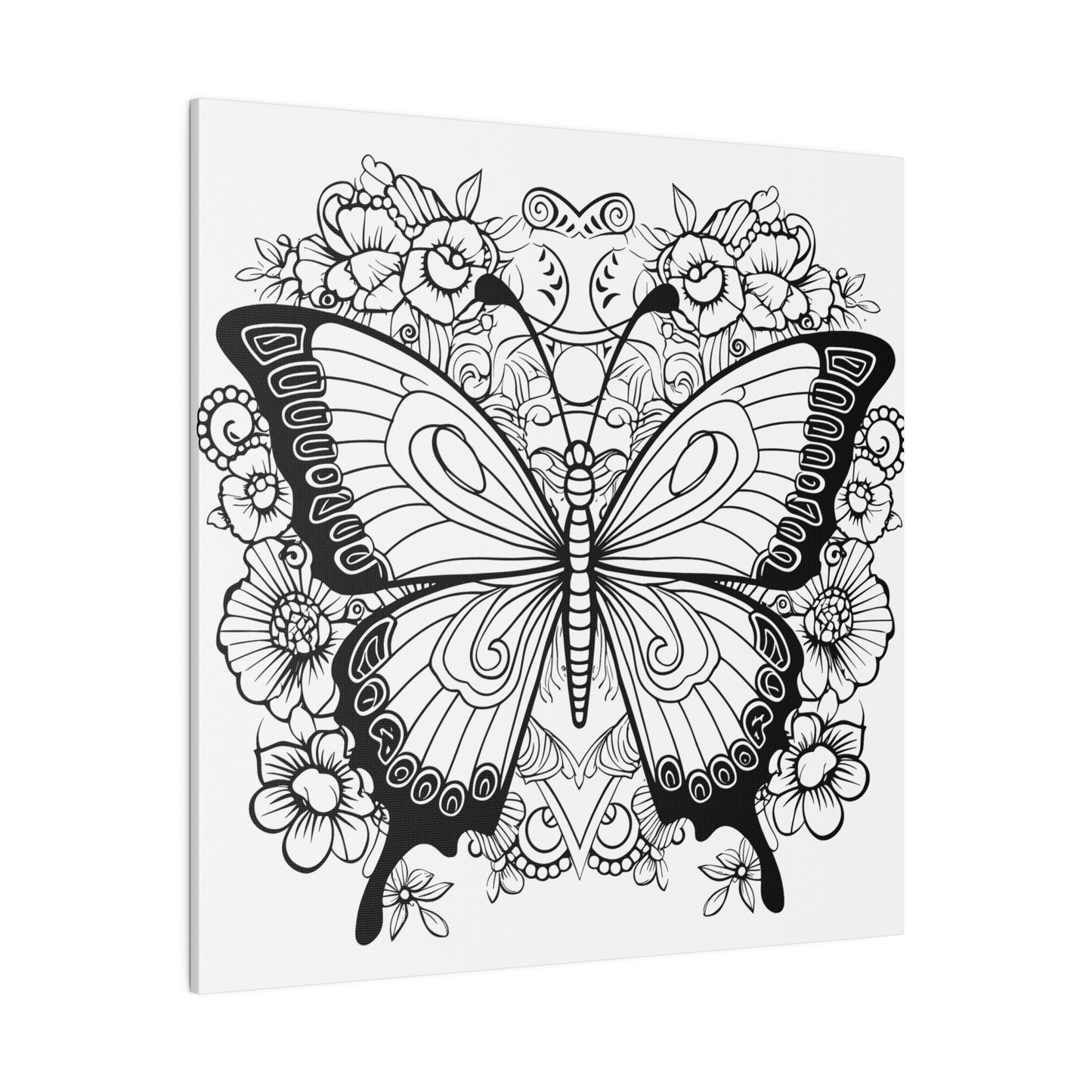 Butterfly Coloring Canvas, Stretched, 0.75"