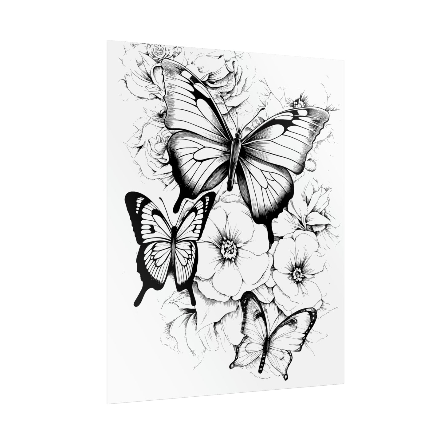 Butterfly Coloring Art Posters