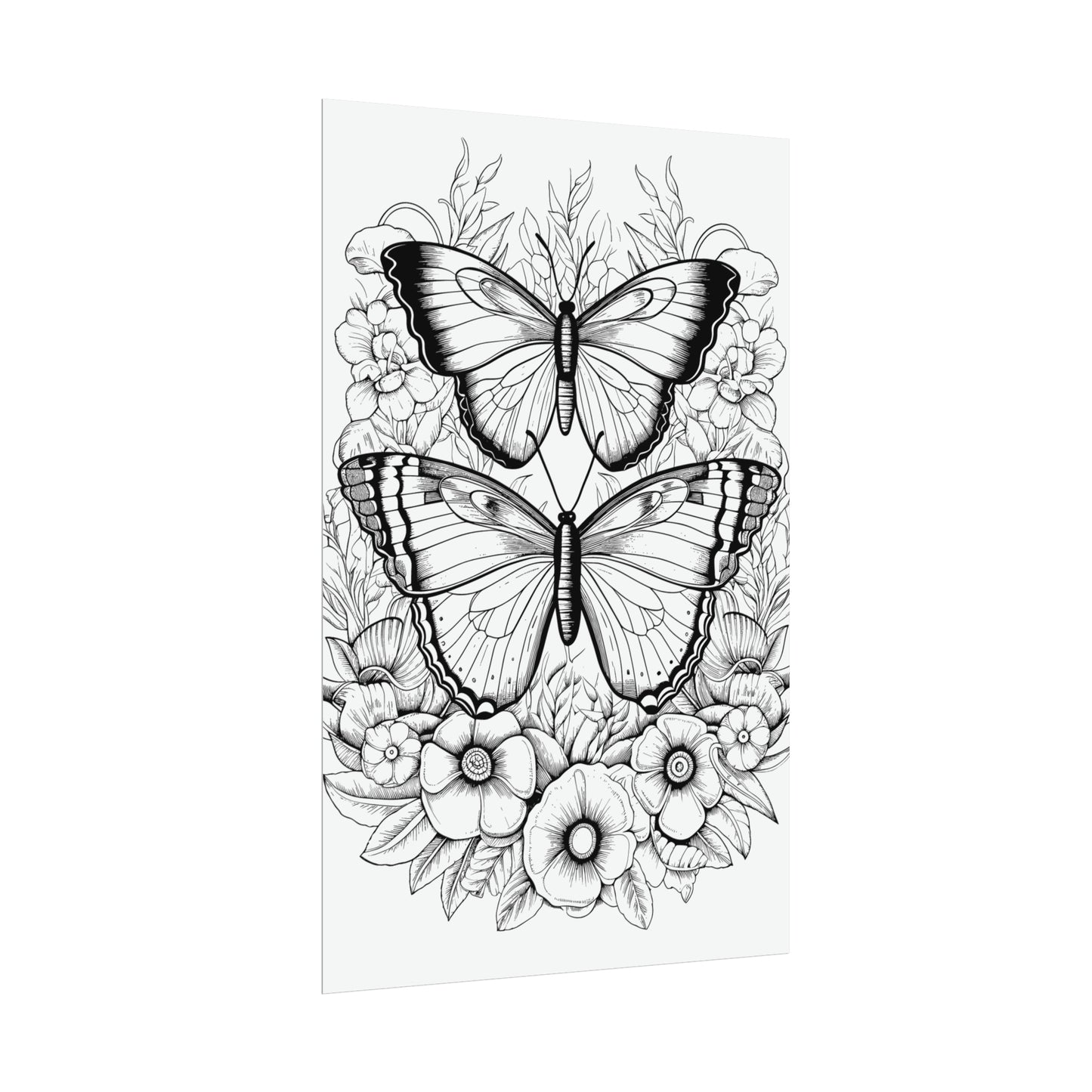 Butterfly Coloring Art Posters